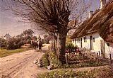 Peder Mork Monsted Famous Paintings - Cottages At Hjornbaek